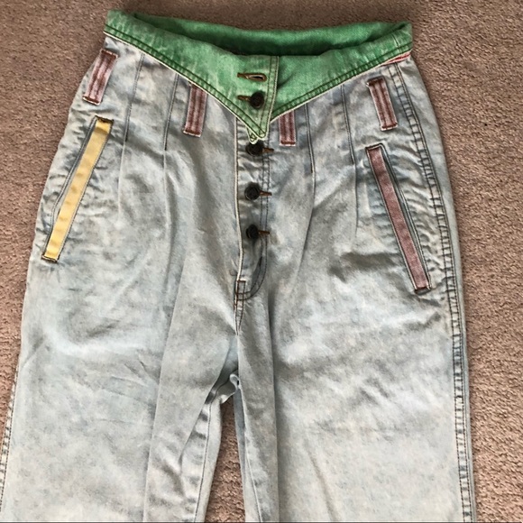 VINTAGE from the 80’s colourful Pastel No! Jeans - Picture 2 of 7